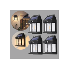 Dekohop Güneş Enerjili Bahçe Aydınlatması 4 Lü Paket Aplik Dekor Solar ve Sensörlü Bahçe Balkon ve Garaj Lambası